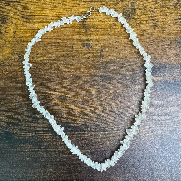 Rose Quartz Chip Necklace 18 Inch - Picture 10 of 11